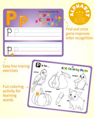 Coogam dry-erase markers included for reusable handwriting and coloring activities.