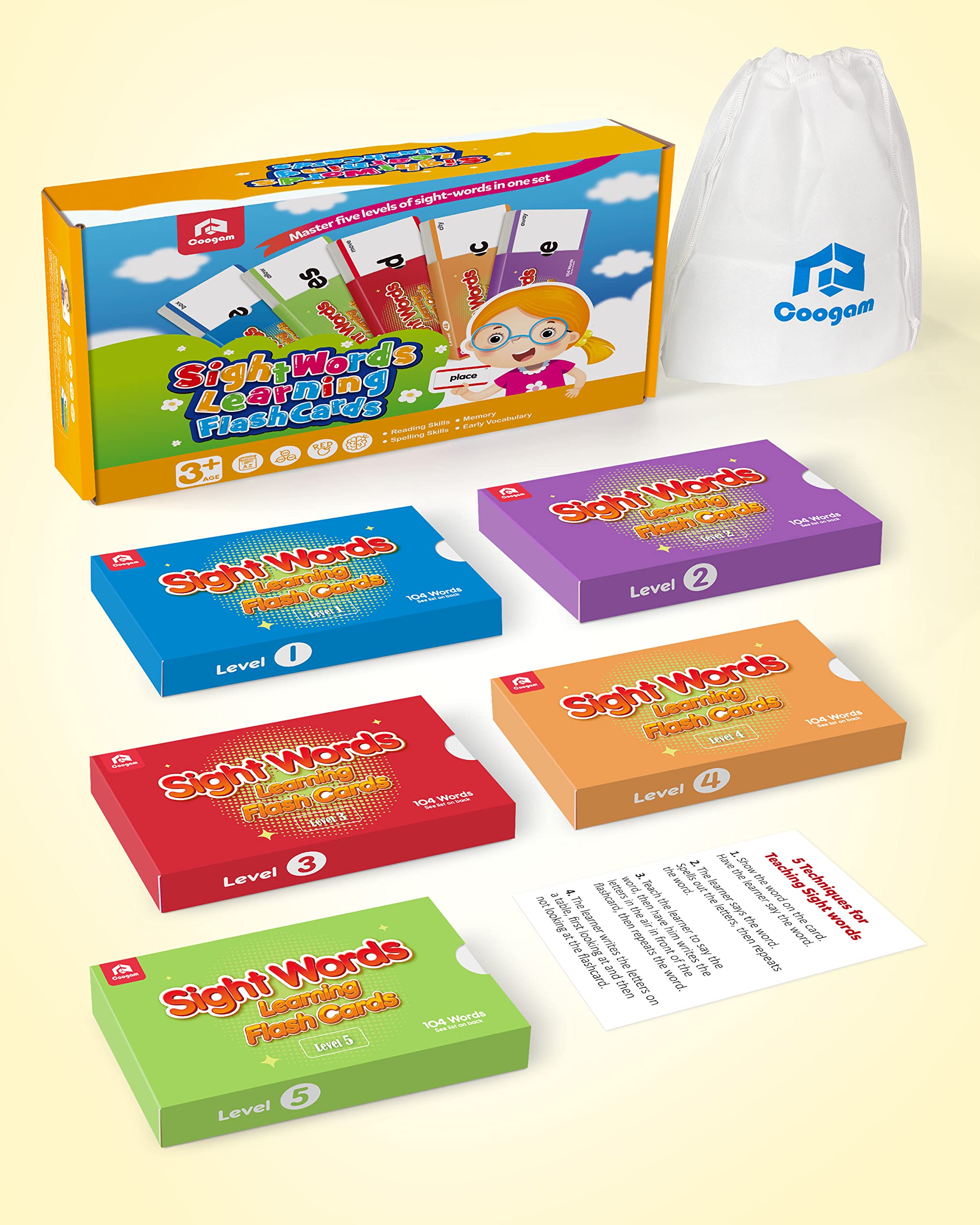 Coogam durable lightweight cards withstand daily homeschool use