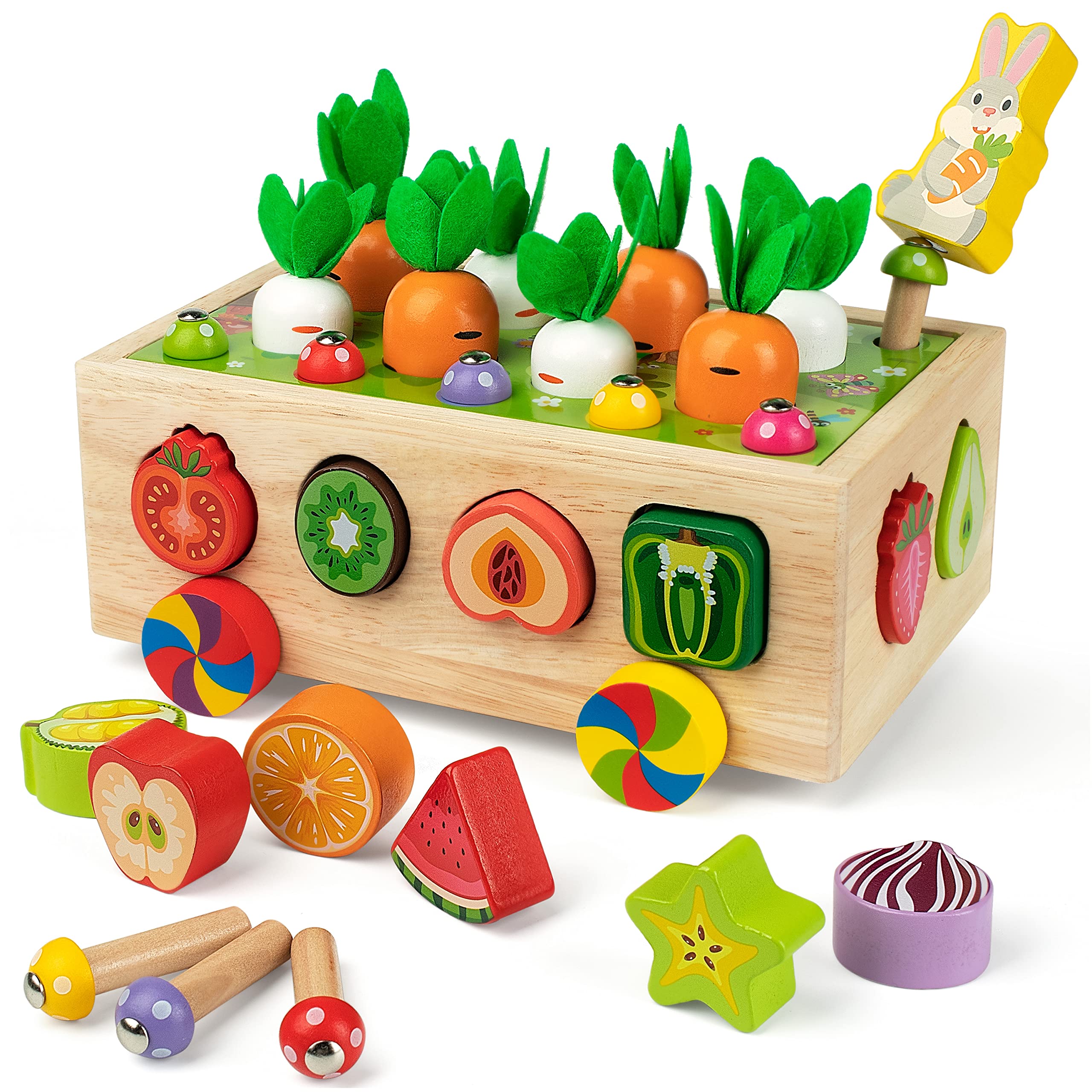 Coogam farm harvest cart wooden toy for hands-on learning and imaginative play.