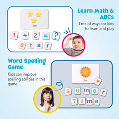 Coogam flash cards illustrations featuring animals, fruits, and vehicles for vocabulary play.