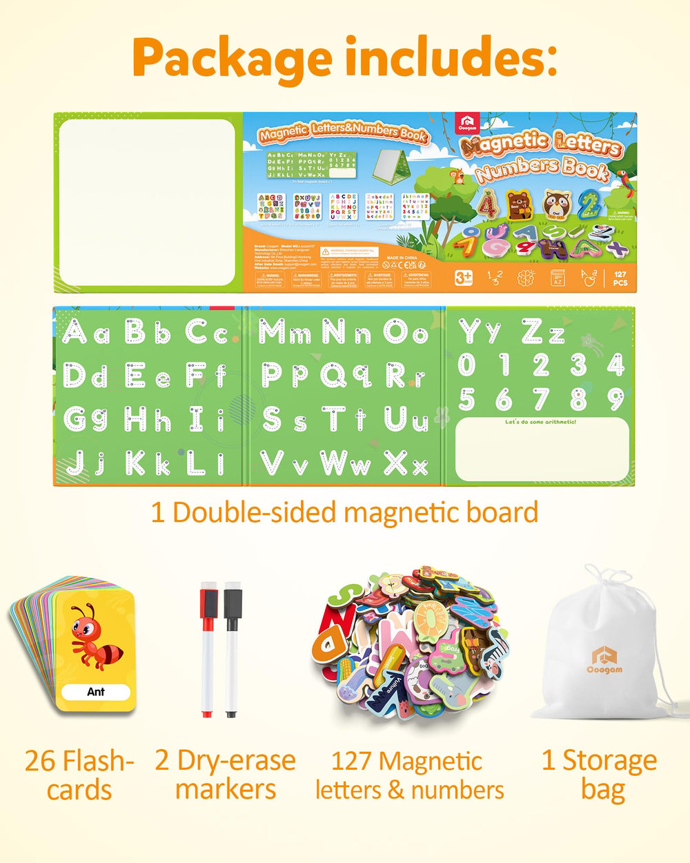 Coogam flashcards show vocabulary and illustrations for sight word practice.