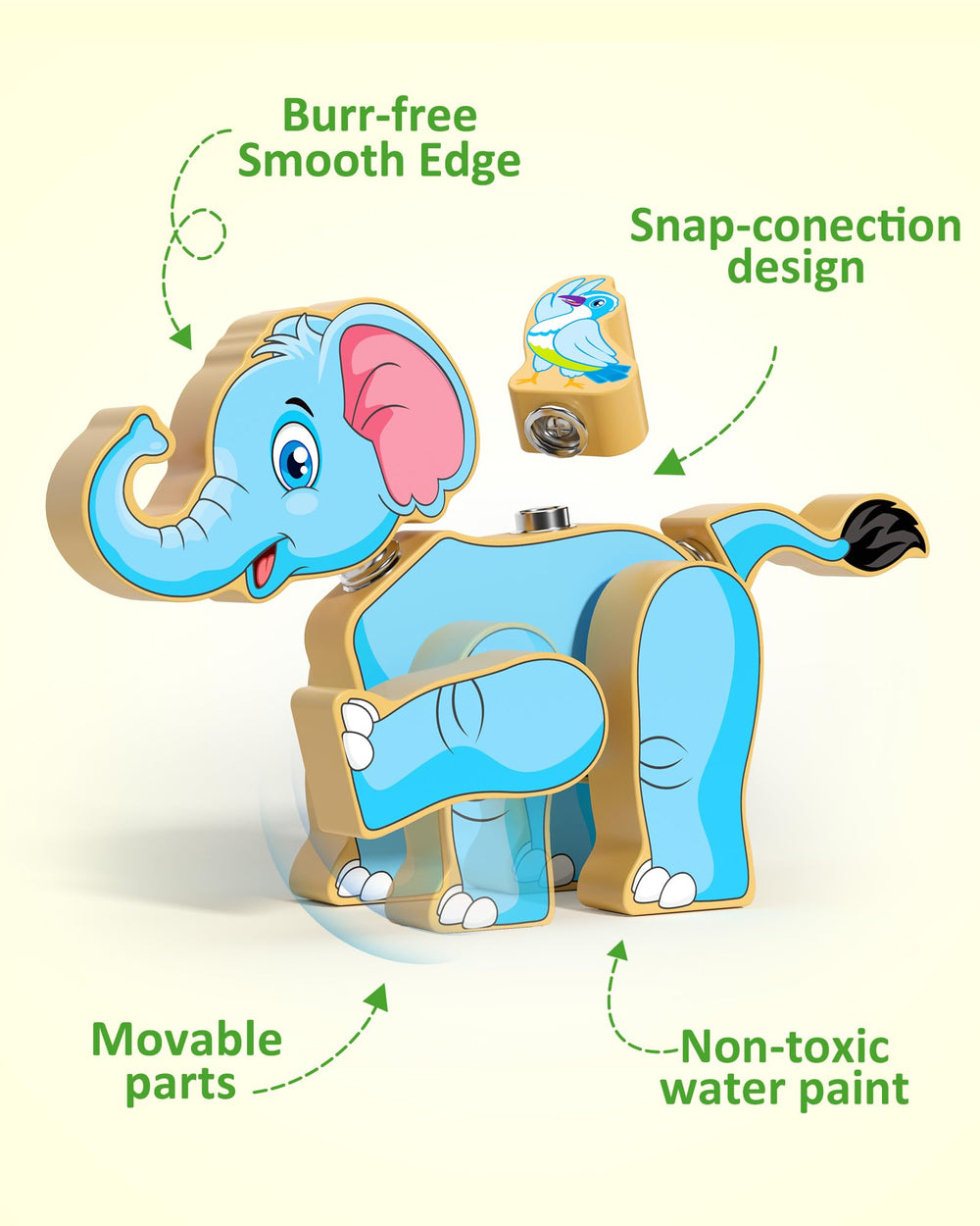 Coogam giraffe assembly blocks encouraging imaginative storytelling through building.
