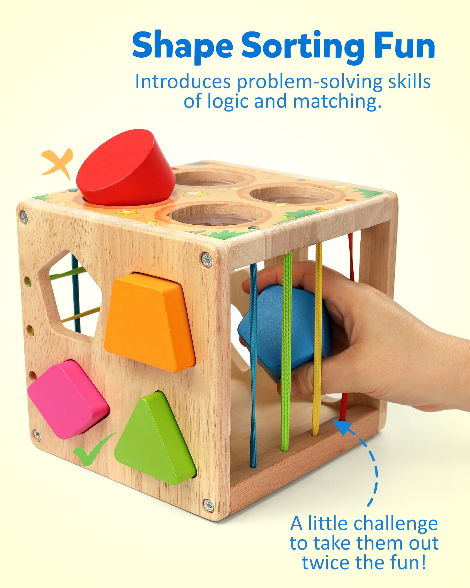 Coogam hammer-ball top encourages cause-and-effect play and coordination.