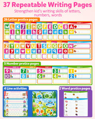 Coogam handwriting practice pages to improve pencil control and letter recognition.