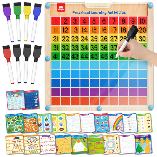 Coogam hundred board front view for early math and handwriting practice.