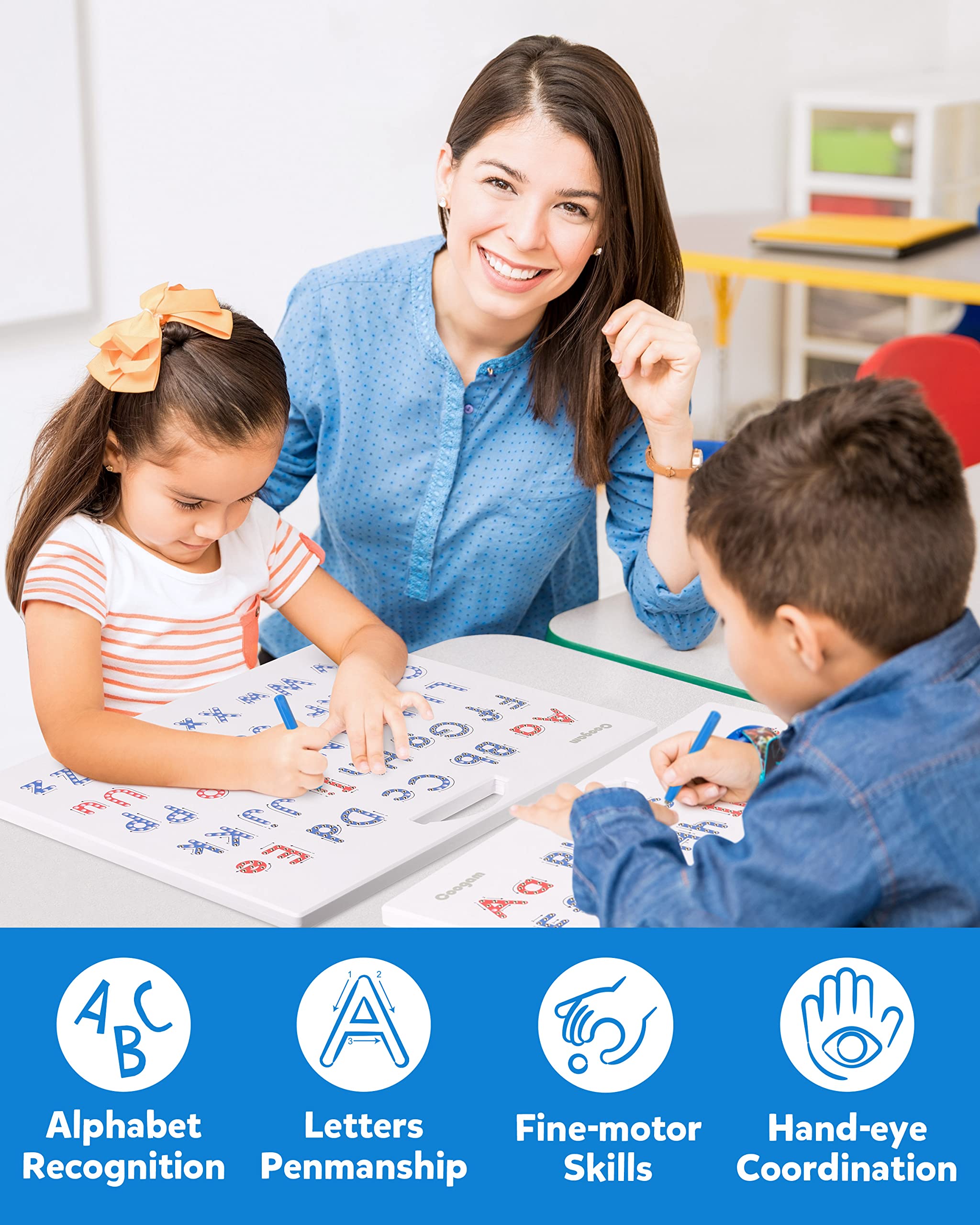 Coogam board displays numbered strokes and arrow directions
