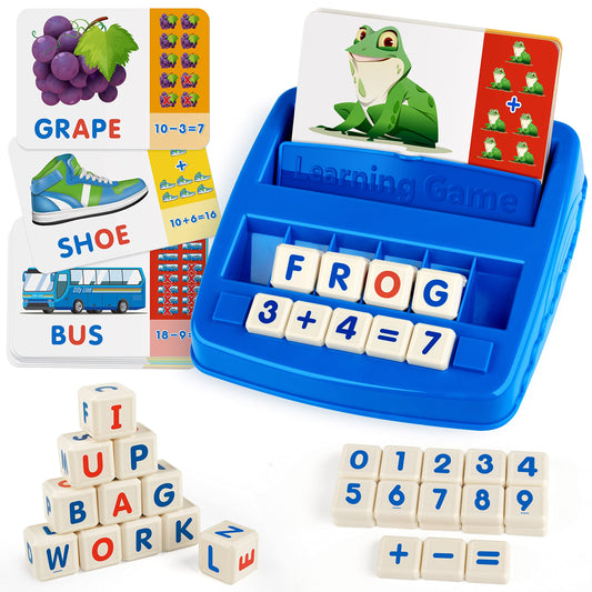 Coogam matching letter game cards show letters and pictures for early spelling practice.