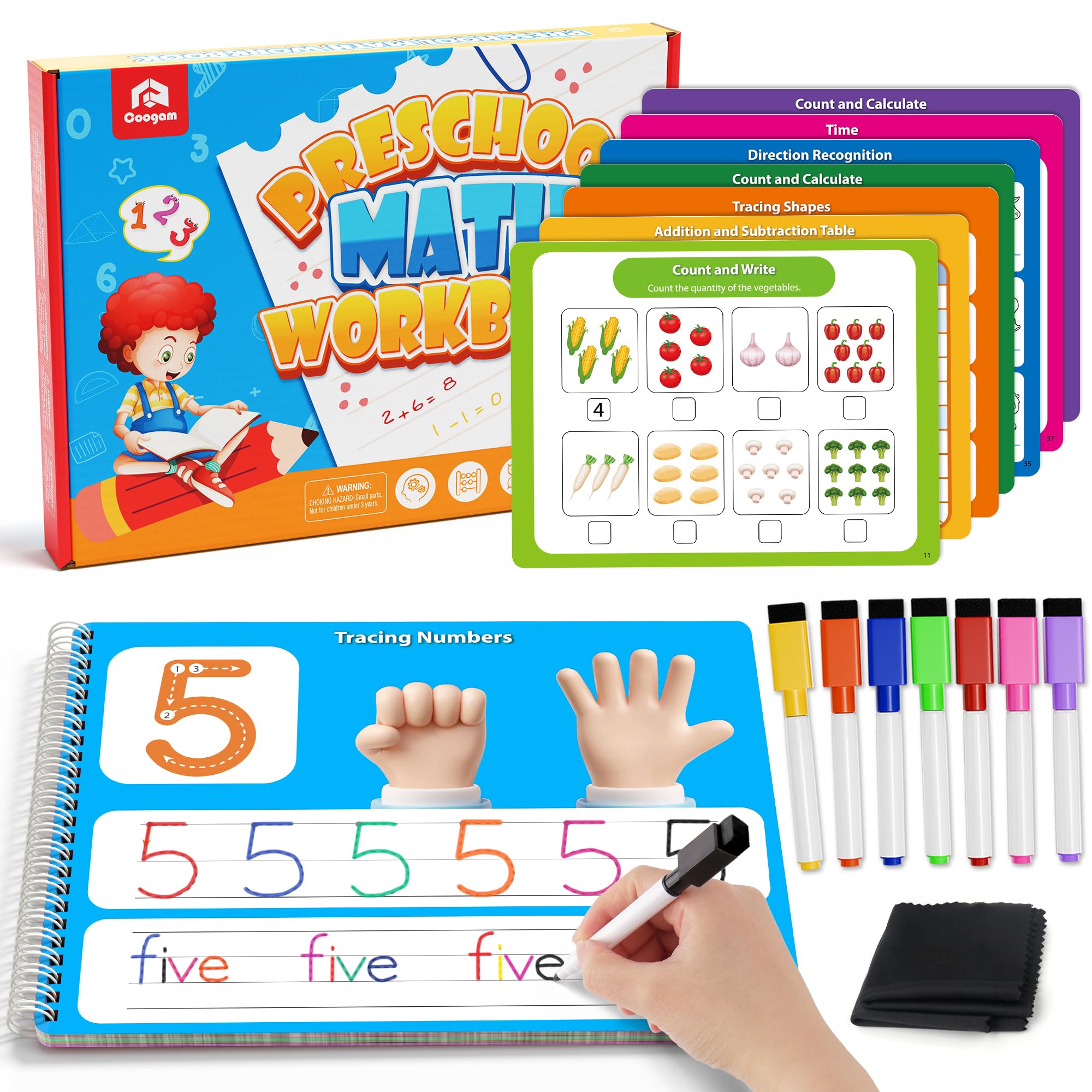 Coogam math learning book cover with bright illustrations for young learners