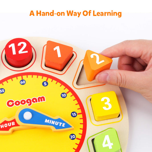 Coogam movable hour and minute hands close-up for time-telling concepts