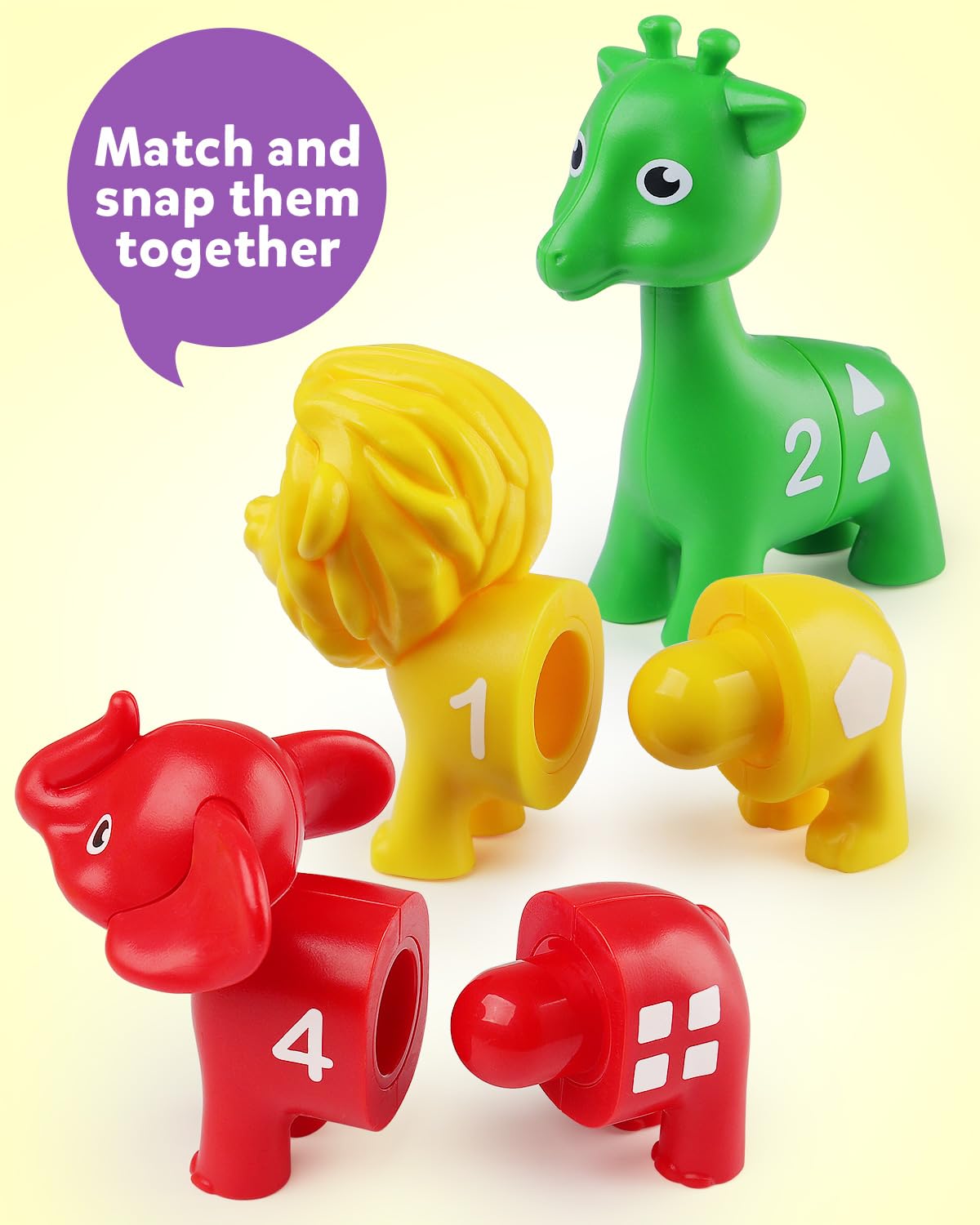 Coogam colorful animals promote color sorting and number recognition during play