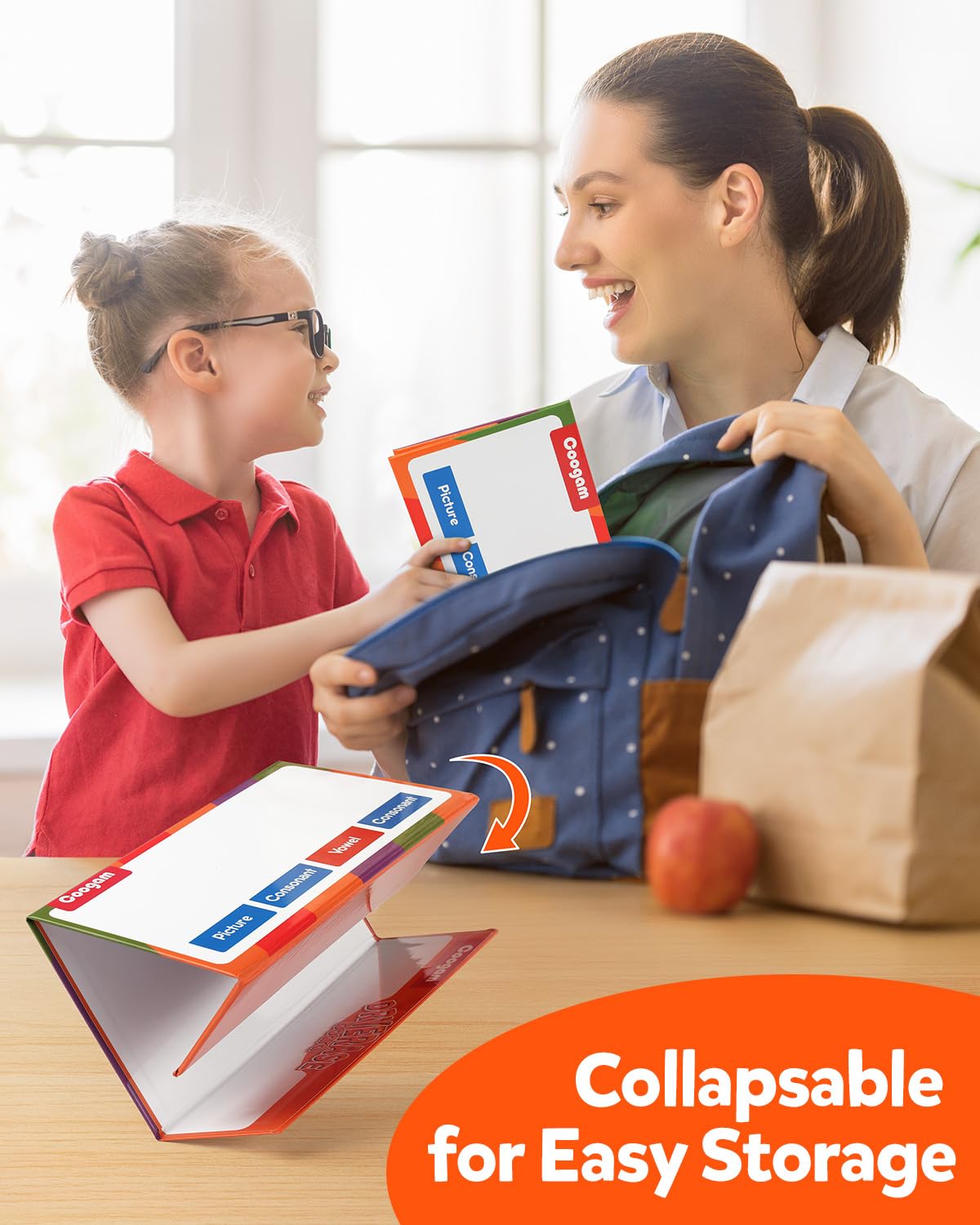 Coogam portable pocket chart board supports on-the-go learning