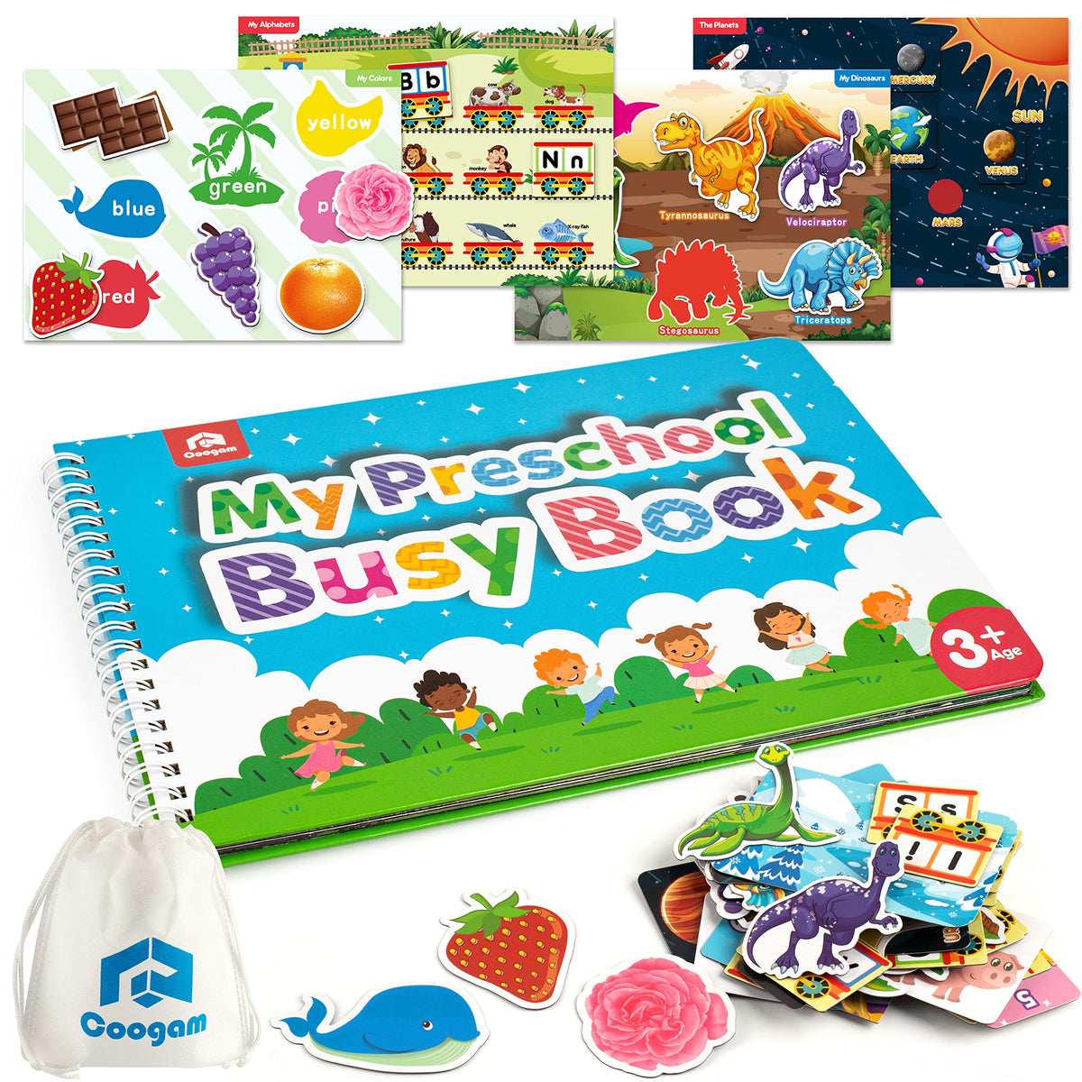 Coogam preschool busy book cover, inviting tactile exploration for calm classroom play.