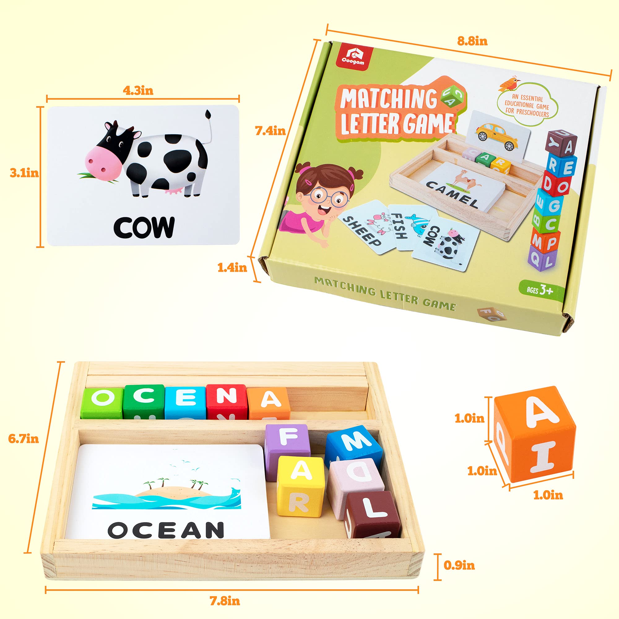 Coogam preschool spelling learning activity in a hands-on setup