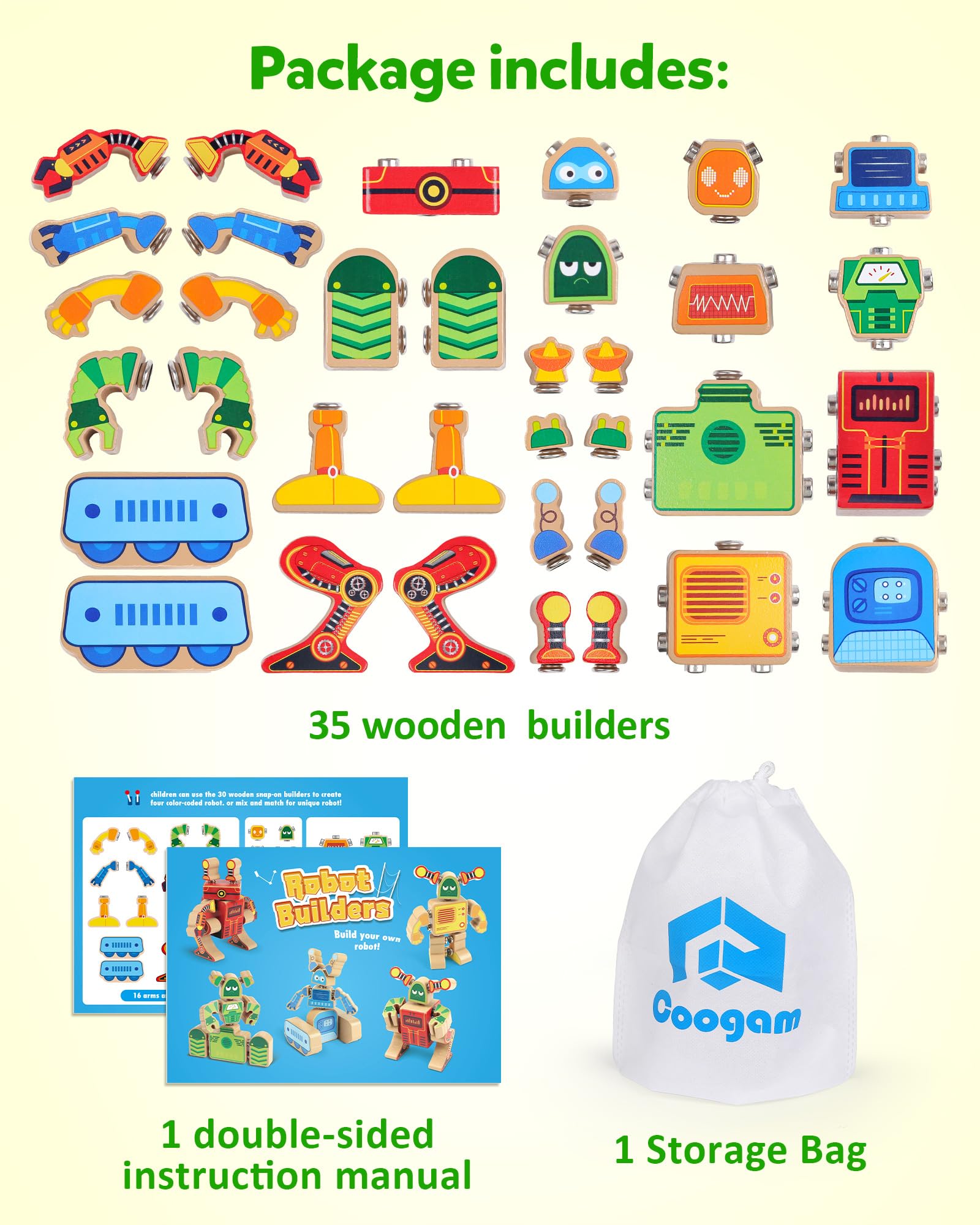 Coogam robot bits enable endless configurations and ideas
