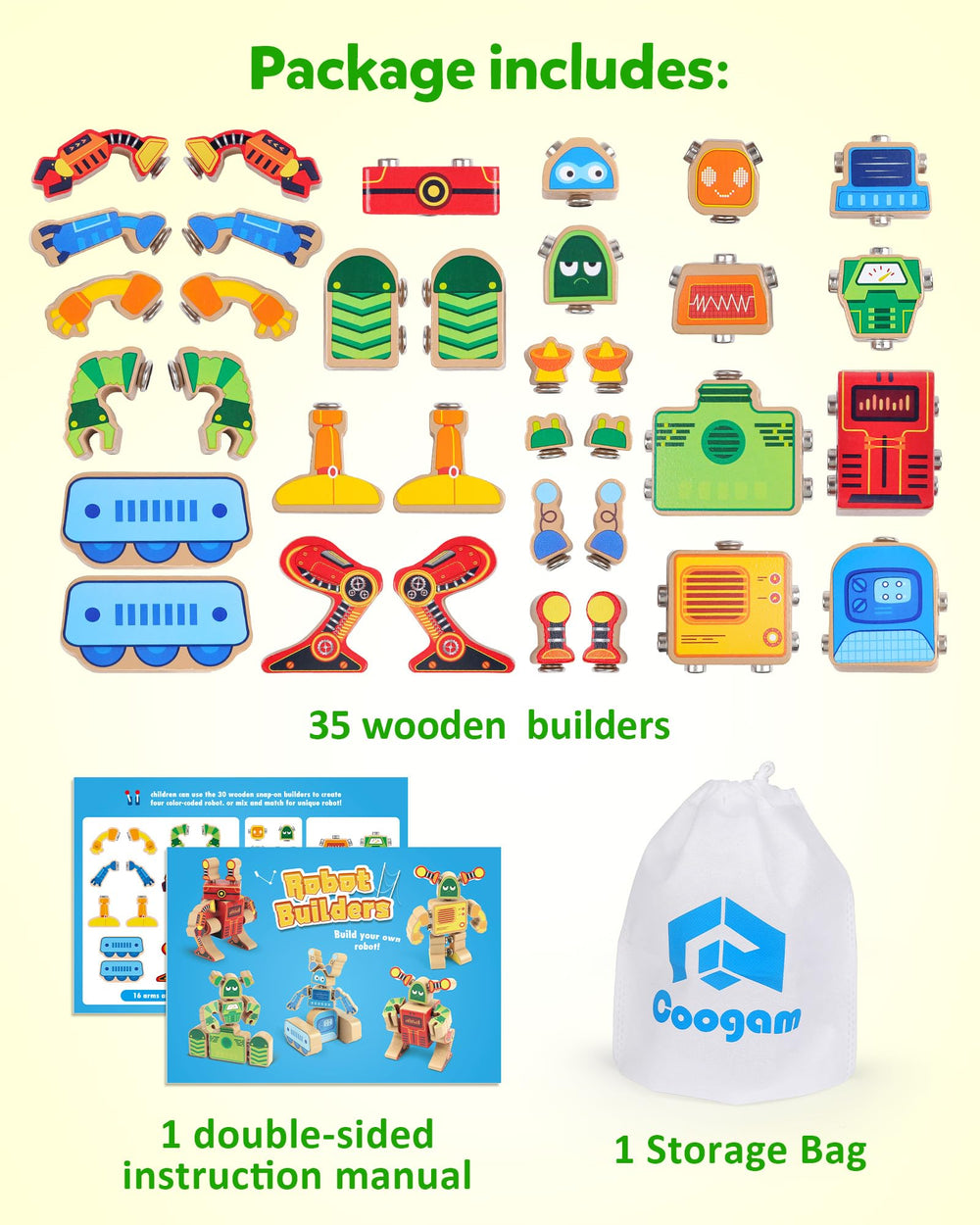 Coogam robot bits enable endless configurations and ideas