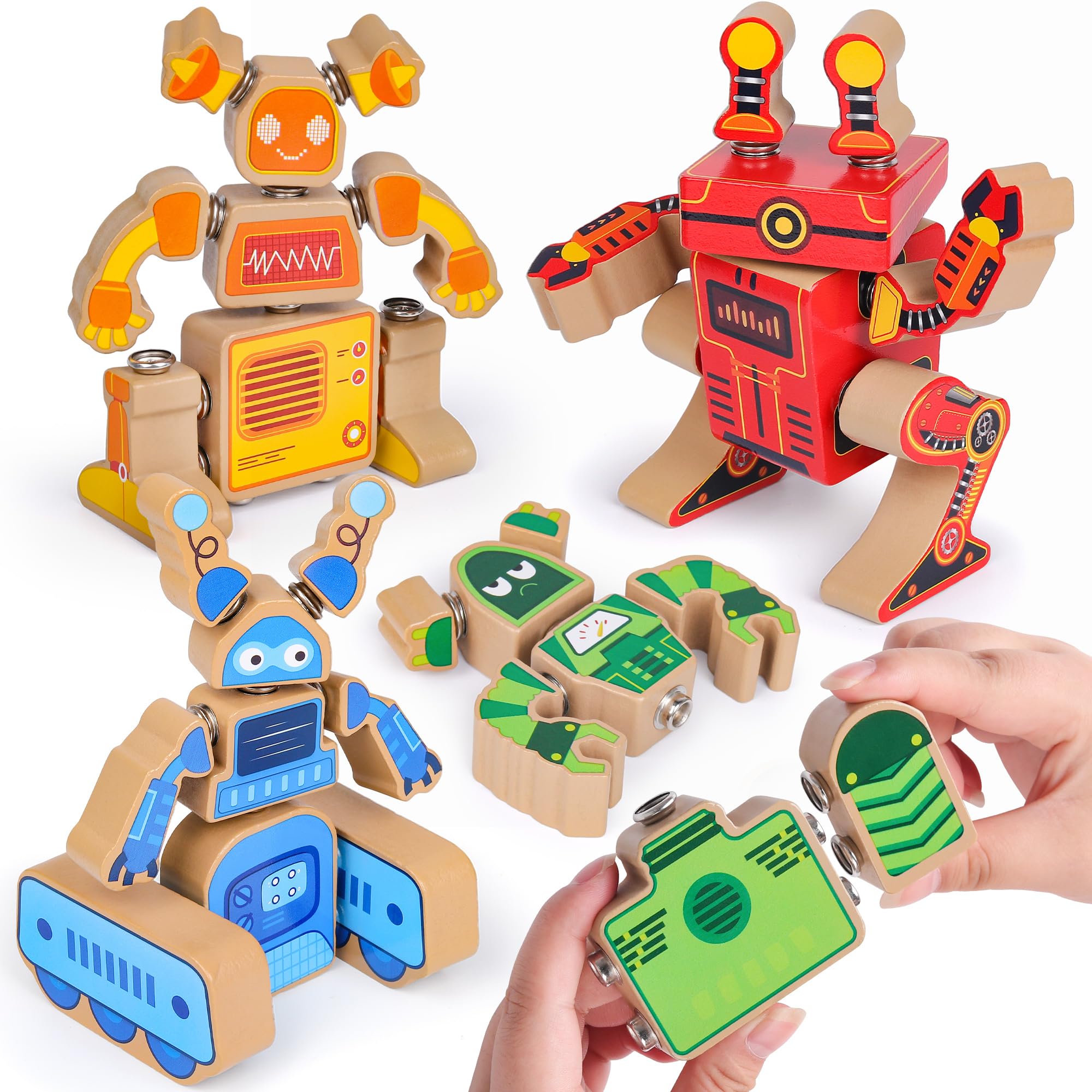 Coogam robot blocks show four robots for open-ended play