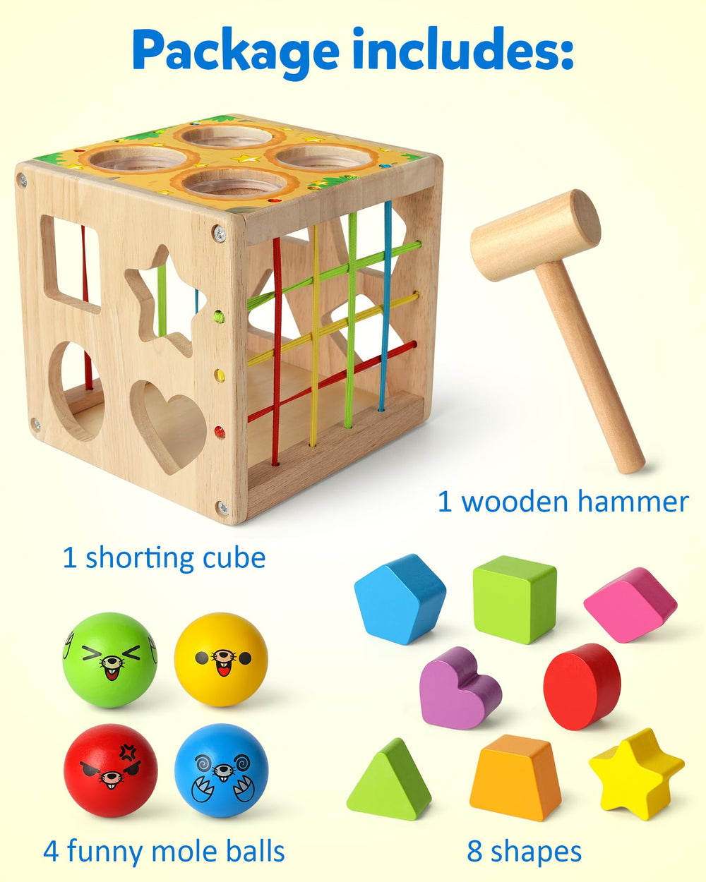 Coogam rubber bands keep pieces accessible for independent play sessions.