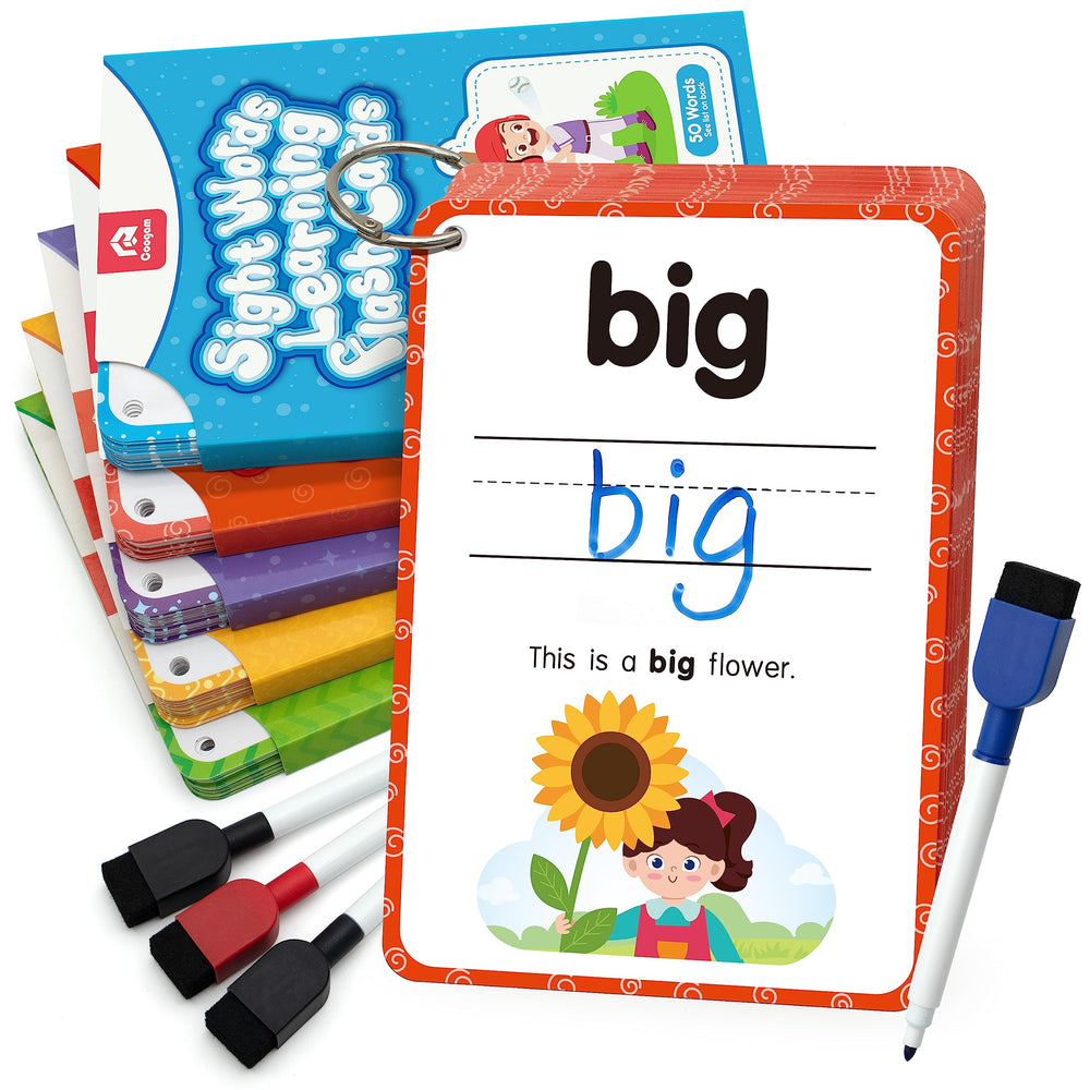Coogam sight words flash cards cover keeps learning organized at home or on the go