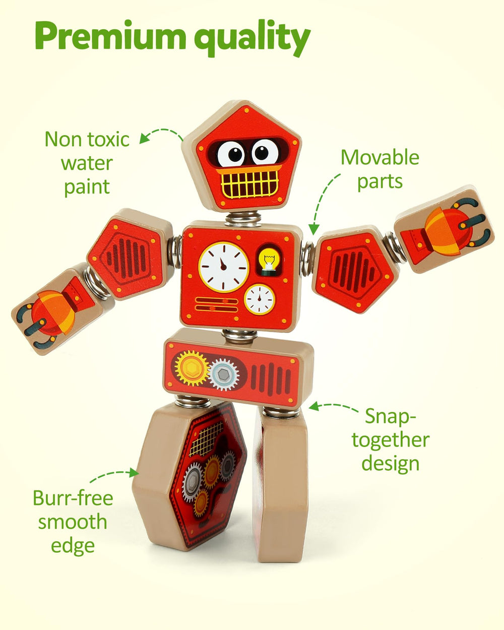 Coogam smooth-edged wooden pieces ensuring safe handling during travel-friendly learning.