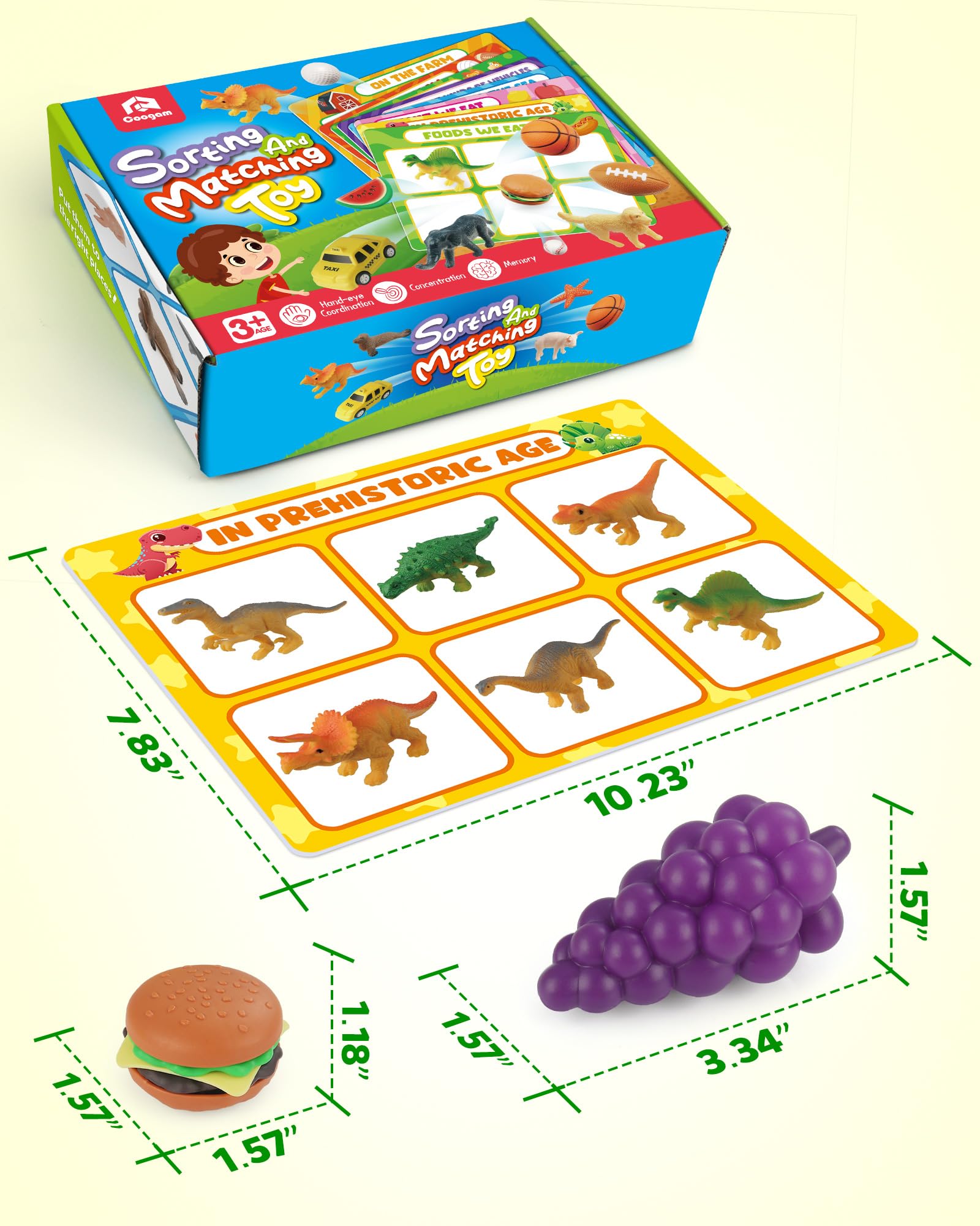 Coogam Sorting Toy with dinosaurs invites imaginative play and category learning