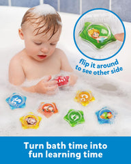 Coogam Starfish alphabet-letters bath toy in water promotes early literacy during bath-time.
