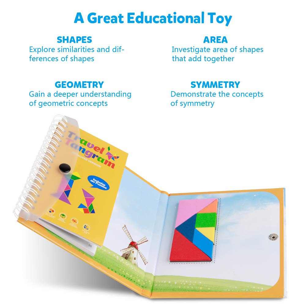 Coogam travel case with compact tangram set ready for on-the-go activities.