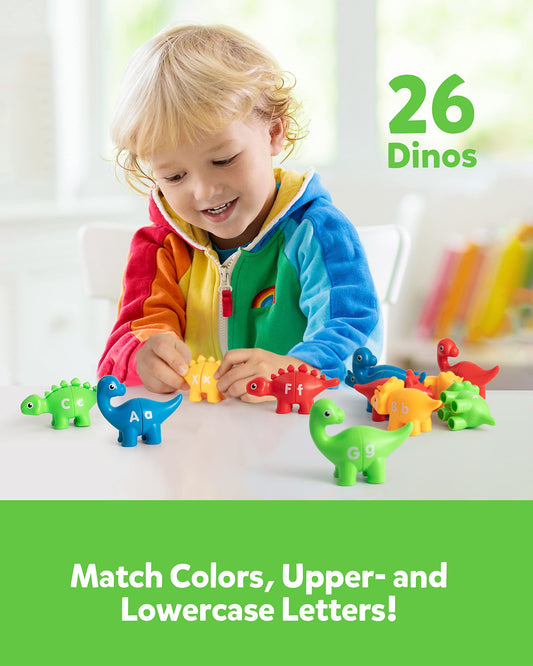 Coogam two sided letter dinosaurs Aa pairs for quick matching practice