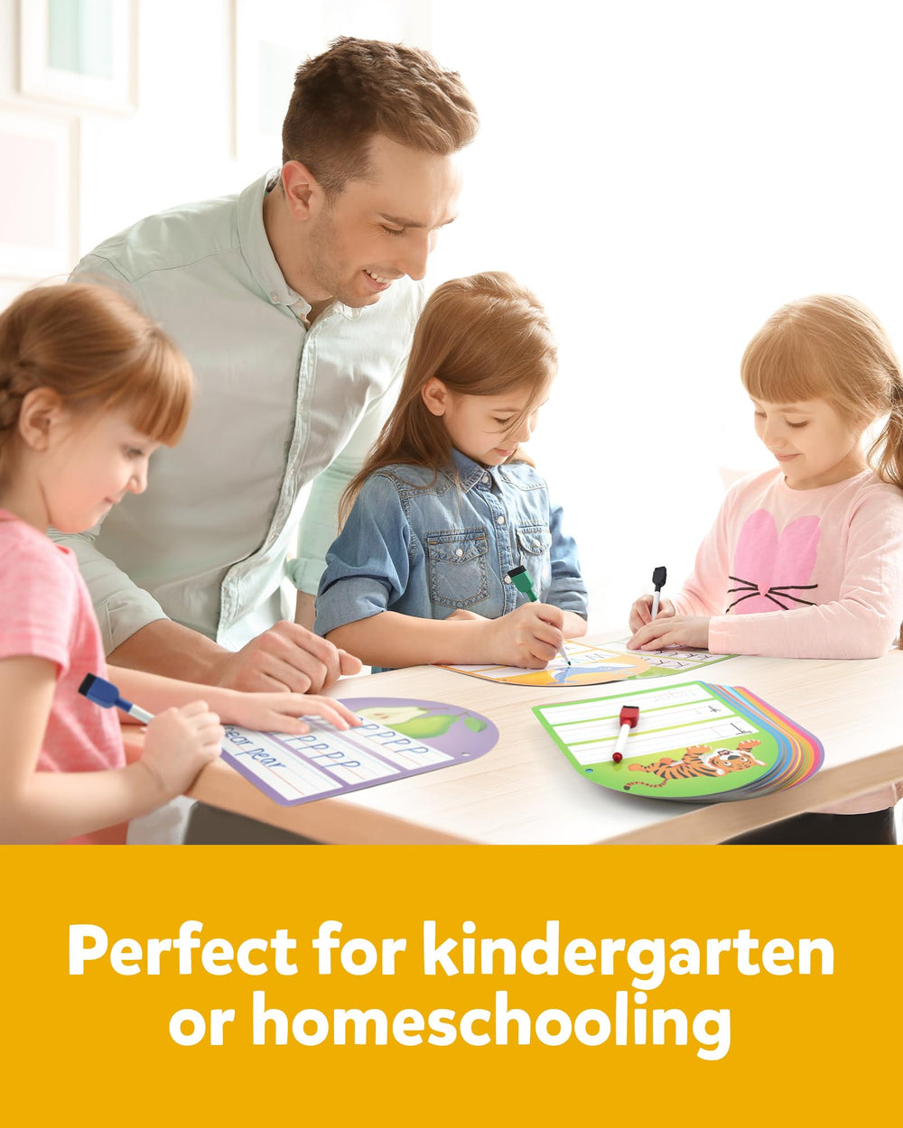 Coogam Vibrant Illustrated Cards boost engagement and phonics alongside letter tracing.