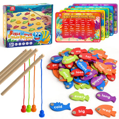 Coogam wooden magnetic fishing rods boost hand-eye coordination during word fishing.