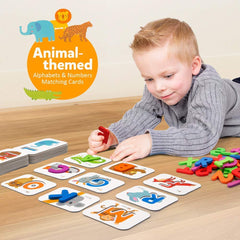 Coogam wooden number blocks suitable for counting and fine motor play.