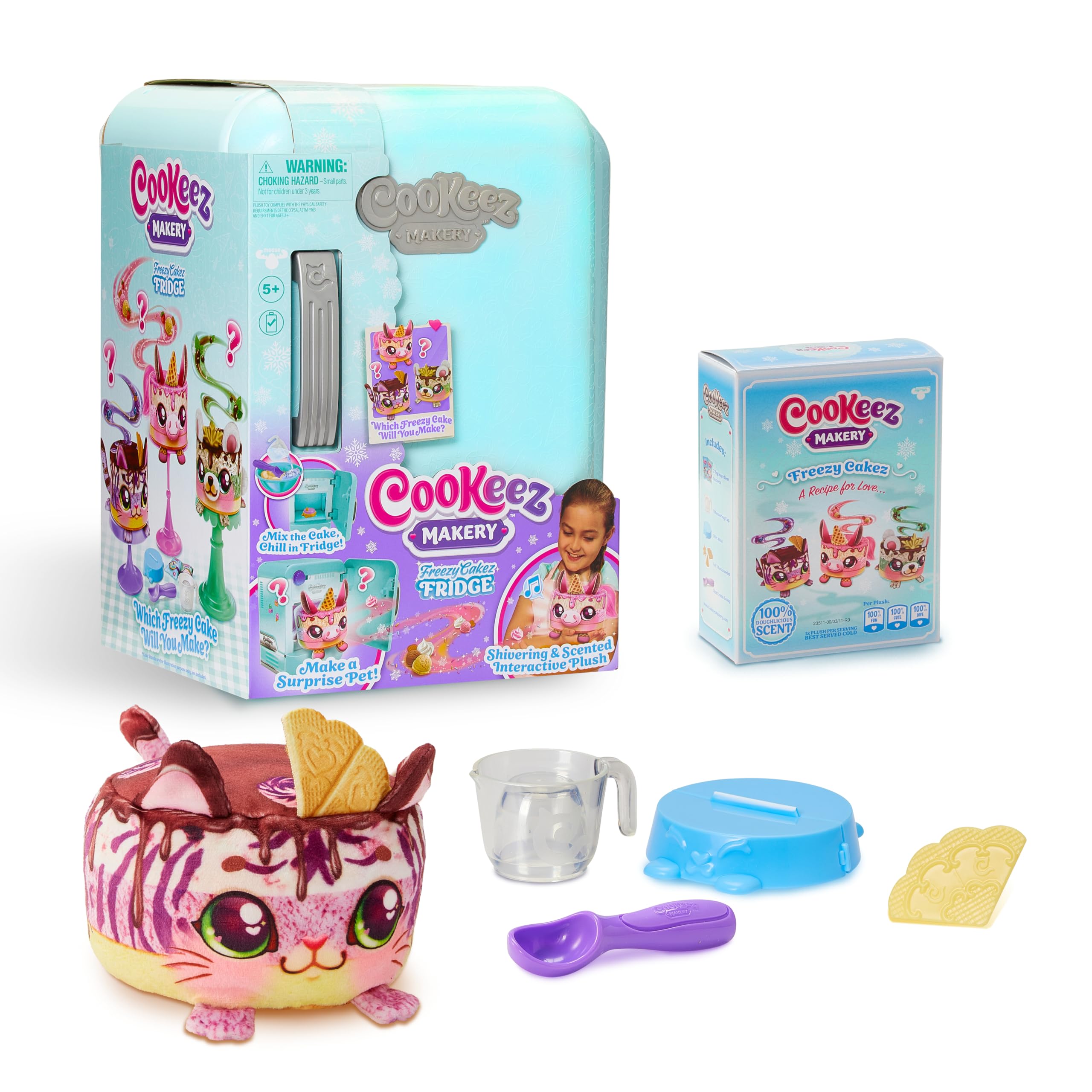Cookeez Makery Freezy Cakez — mixing dough to start a surprise plush.