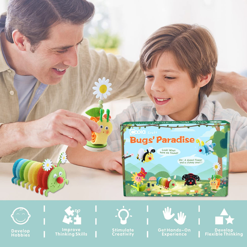 Coola Craft Kit for Kids caterpillar felt animal supports color exploration and early sewing.