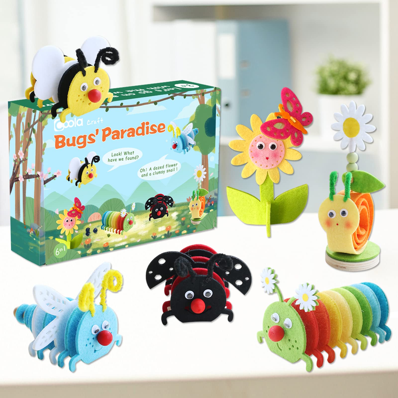 Coola Craft Kit for Kids dragonfly felt animal encourages storytelling and hands-on crafting.