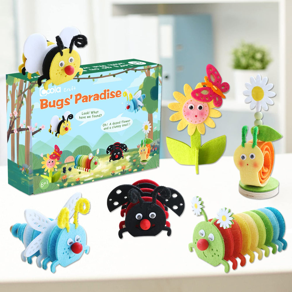 Coola Craft Kit for Kids dragonfly felt animal encourages storytelling and hands-on crafting.