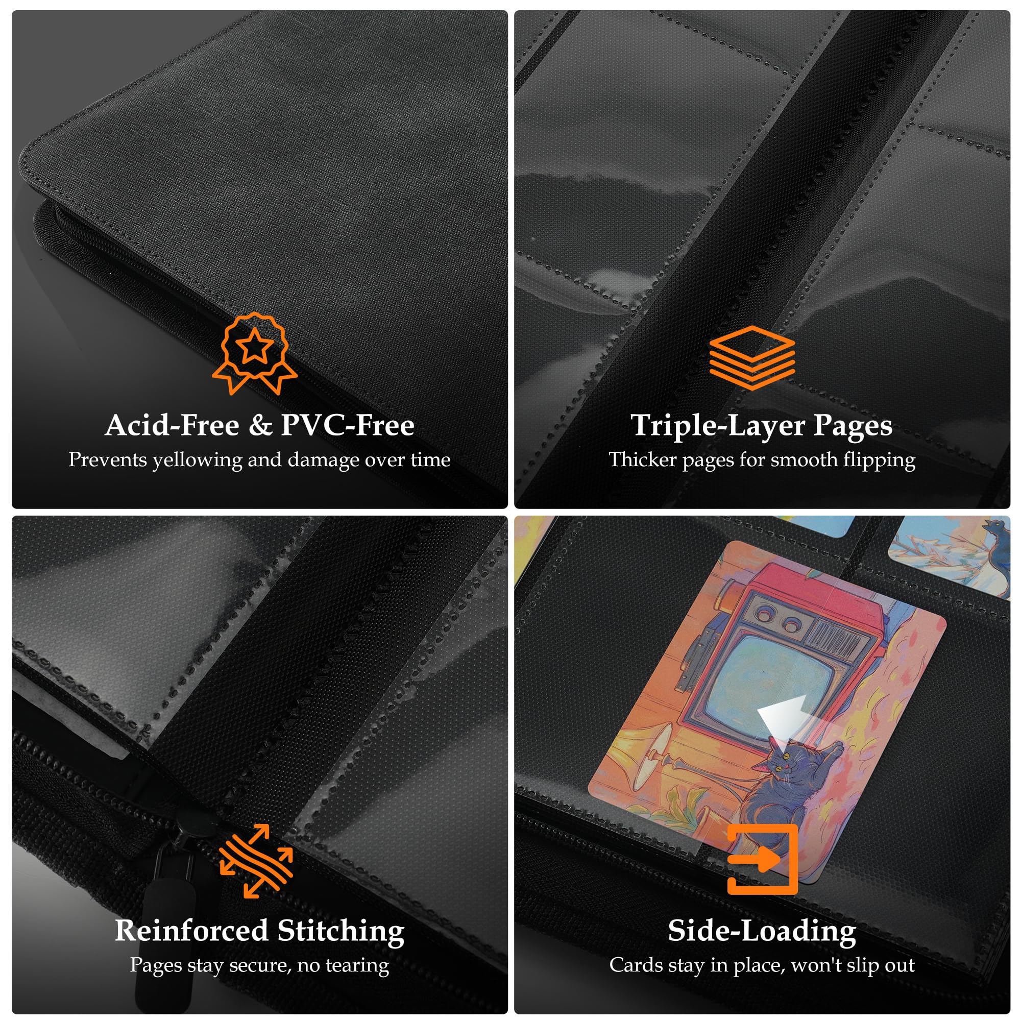 Double-sided pocket design on Coolbyl Card Binder for efficient storage