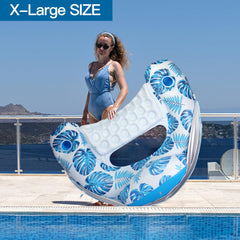 Built-in cup holders on COOLCOOLDEE pool float for drinks within reach
