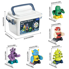 Cooldele magnetic robot monsters assembly showing flexible configuration and imaginative play