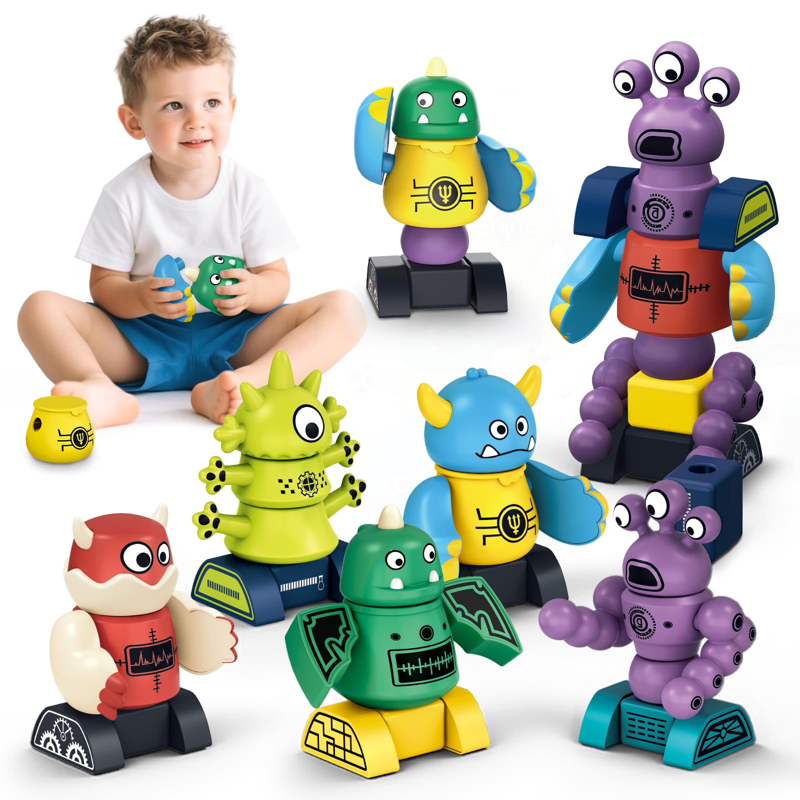 Cooldele STEM magnetic robot blocks for creative building and learning