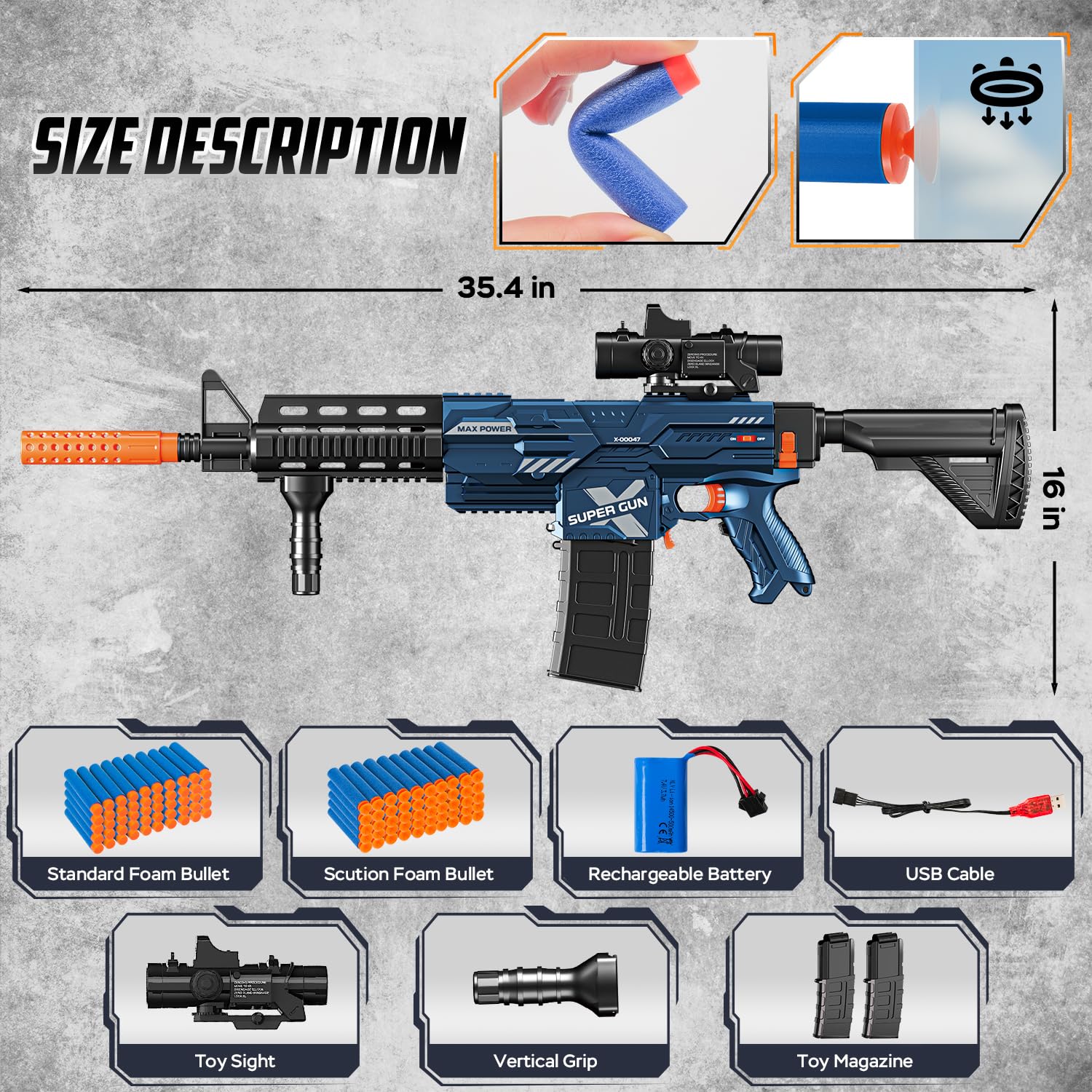 COOLFOX foam bullets with two shapes for versatile target practice