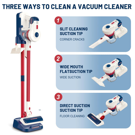 COOLFOX Kids Vacuum Stick-Nozzle demonstrates versatile cleaning play and learning