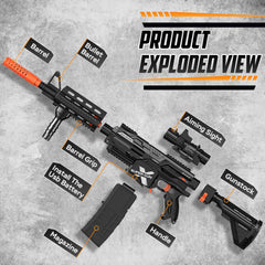CoolFox rechargeable battery powers hours of realistic shooting sounds.