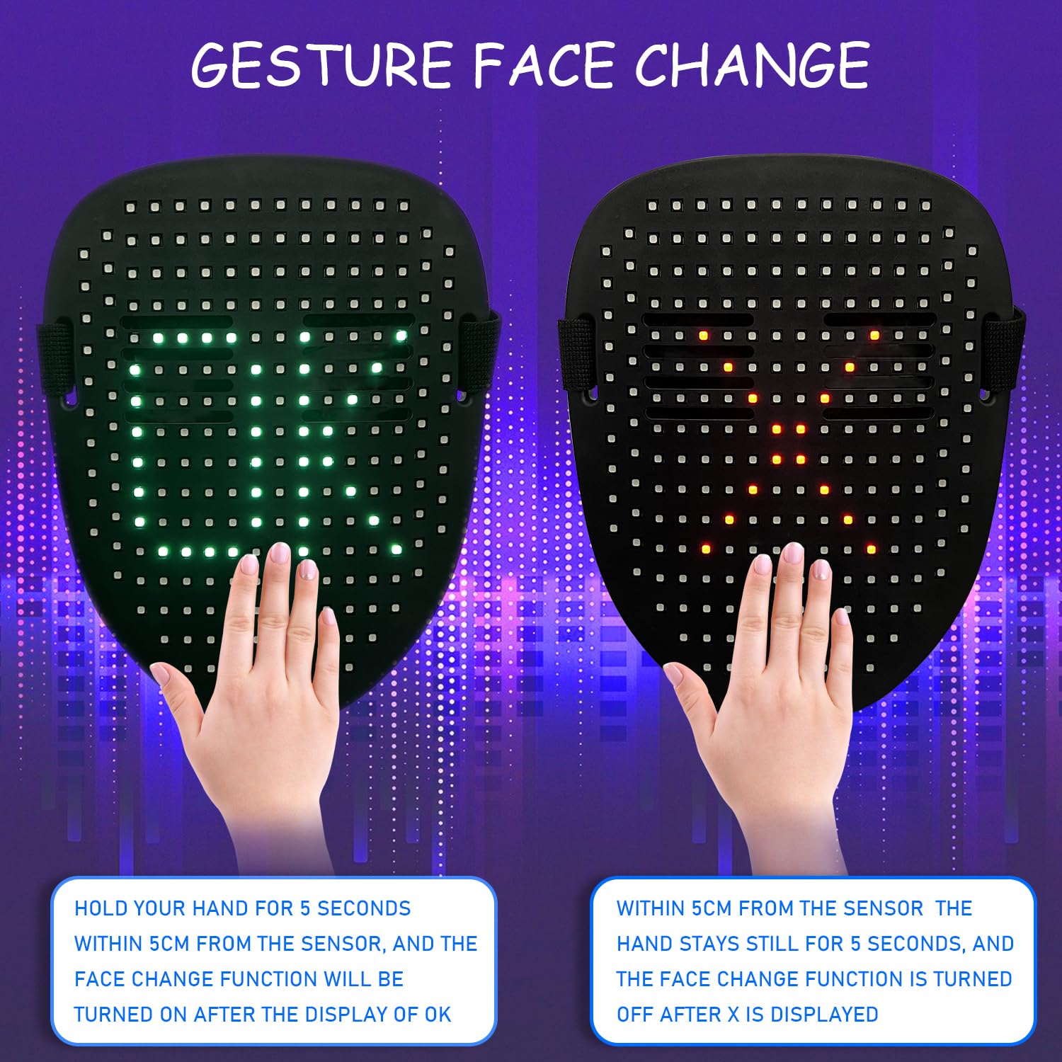 COOLGUARDER LED mask adjustable strap and eyelets ensure comfortable fit