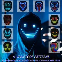 COOLGUARDER LED mask ideal for cosplay, parties, and Halloween