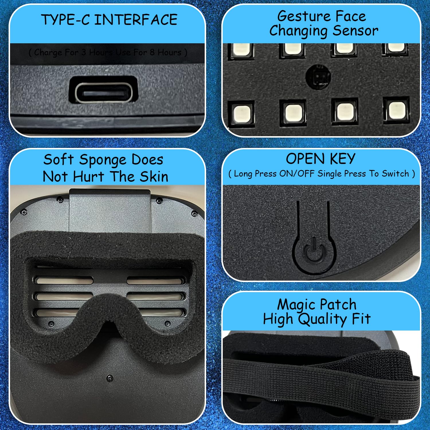COOLGUARDER LED mask dynamic and static patterns for diverse moods
