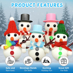 COOLJOY Press-in eyes and carrot nose add friendly snowman detail.