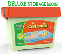 CoolSand storage container with carrying handle for easy cleanup