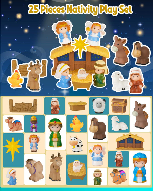 COOLTUNE nativity set shepherd figures for imaginative Christmas scenes