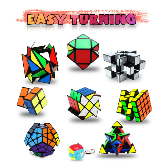Coolzon Speed Cubes 9-pack colorful assortment enables smooth twists and satisfying practice.