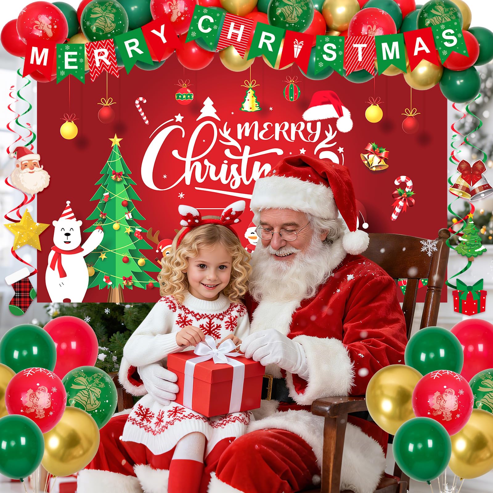 Coosilion Happy Christmas banner facilitates quick decor setup