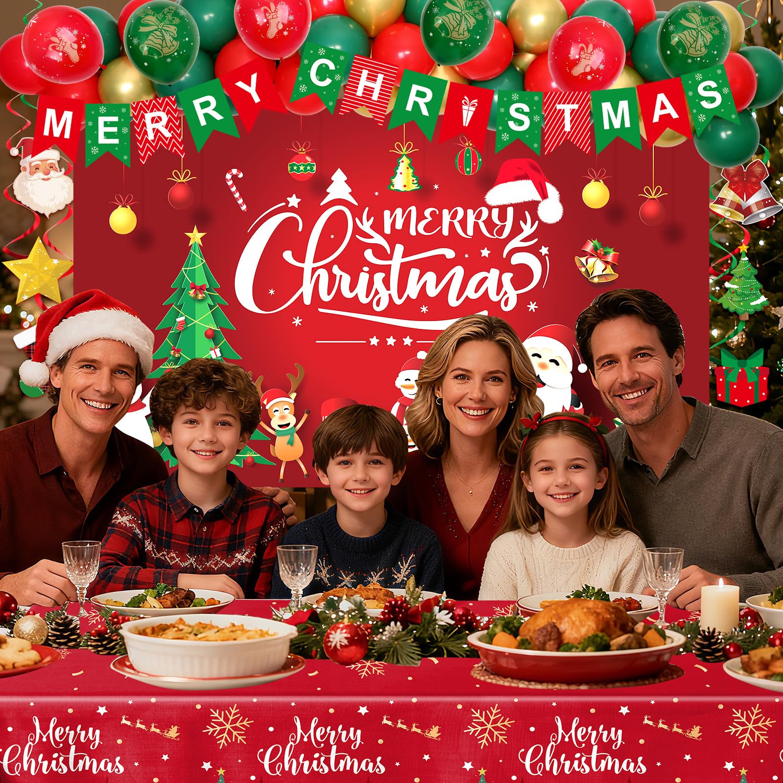 Coosilion Merry Christmas backdrop banner for photo-worthy moments